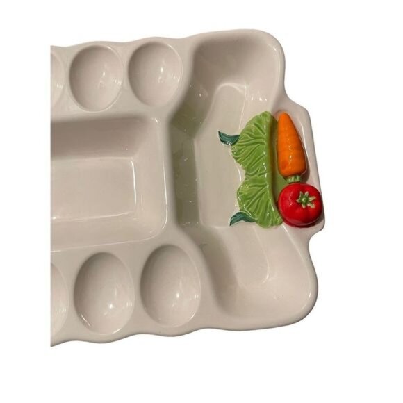 Deviled Egg Veggie Tray RARE Vintage Japan Jamestown China Garden Delight Patter - Picture 2 of 5